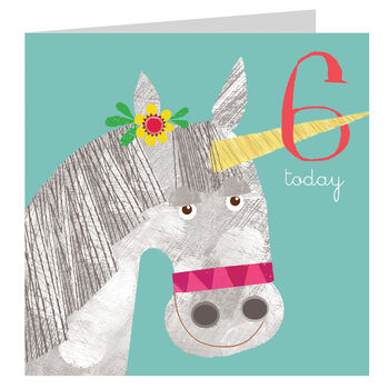Unicorn 6th Birthday Card, 2 of 4