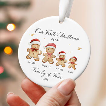 Personalised First Christmas Family Ornament With Names, 5 of 8