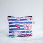 Flowers And Blue Stripe Make Up Wash Bag, thumbnail 3 of 7