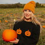 Twin Pumpkin Halloween Sweatshirt Jumper, thumbnail 1 of 6