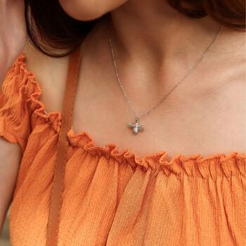 Matte Bumble Bee Sterling Silver Necklace, 2 of 12