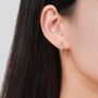 Sterling Silver Triple Hoop Effect Earrings, thumbnail 5 of 11