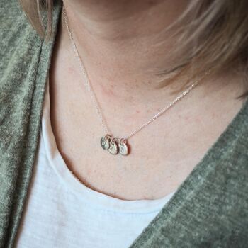 Personalised Hand Stamped Triple Disc Initial Necklace, 2 of 12