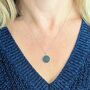 'The Circle' Sapphire September Birthstone Necklace Silver, thumbnail 2 of 7