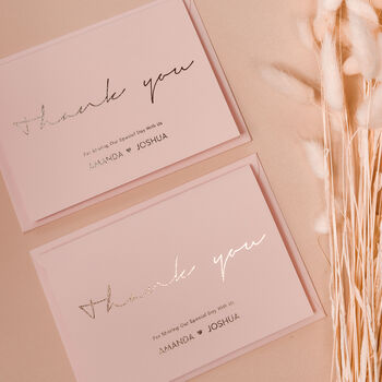 Personalised Calligraphy Thank You Cards With Gold Foil, 6 of 8