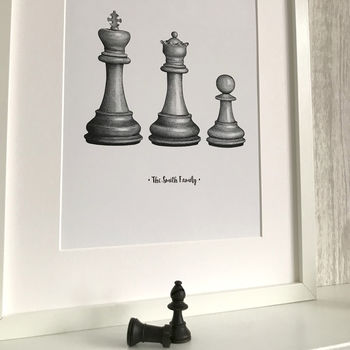 Personalised Chess Family Portrait Print, 5 of 6