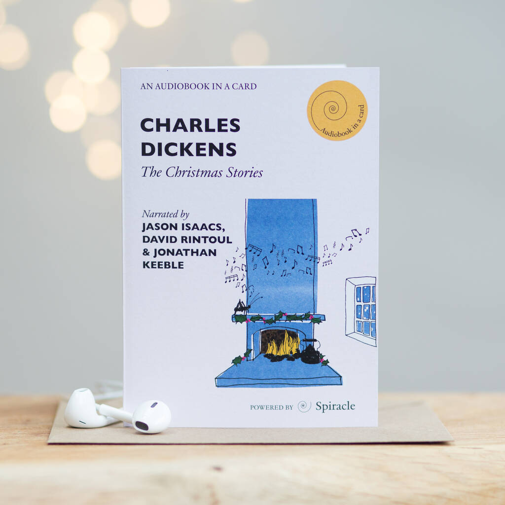 Charles Dickens Christmas Stories Audiobook Card Christmas Gift, 1 of 12