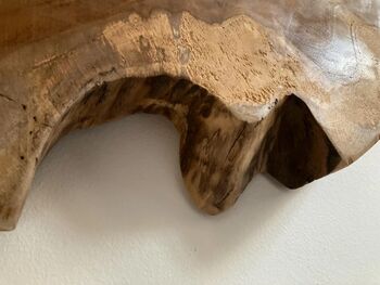 50cm Handcrafted Teak Root Tree Slice Mirror, 7 of 9