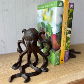 Cast Iron Octopus Decorative Bookends Set Of Two, 2 of 9