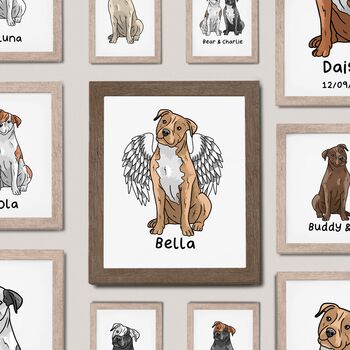 Custom Staffie Terrier Dog Full Portrait Print, 7 of 10