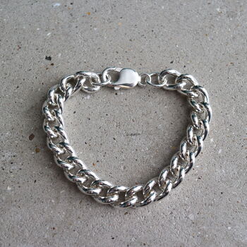 Heavy Chunky Solid Silver Curb Chain Bracelet, 5 of 5