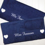 Personalised Mr And Mrs Beach Towel, thumbnail 1 of 6
