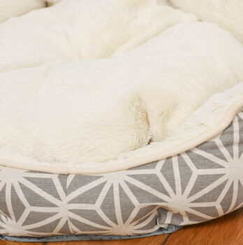 Grey Cosy Scalloped Pet Bed, 7 of 7