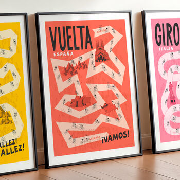 Grand Tours Cycling Art, Vuelta Poster, Gift For Cyclist, 10 of 10