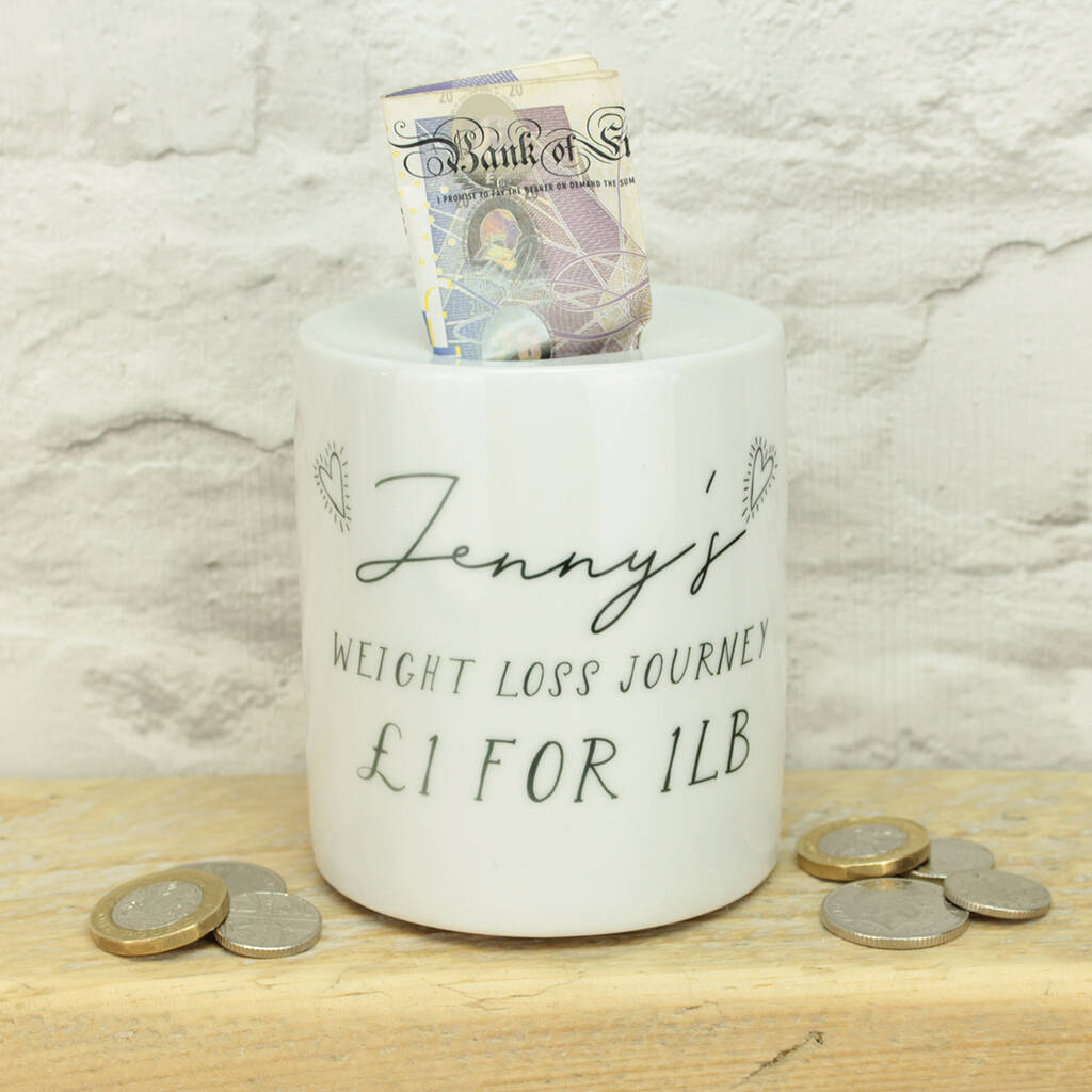 Personalised Weight Loss Ceramic Money Box By Dreams To Reality Design