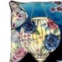 Kakuru Lanterns Japanese Lanterns With Crane Birds And Blossom Velvet Square Cushion, thumbnail 4 of 10