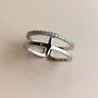 Sterling Silver Double Band Cross Ring, thumbnail 3 of 4