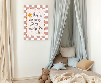 'You Will Always Be My Shining Star' Nursery Quote Art Print, 3 of 3