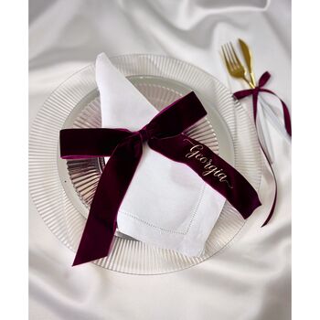 Embroidered Velvet Ribbon Place Setting, 3 of 8