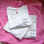 Personalised Hand Embroidered Men's White T Shirt, thumbnail 3 of 12