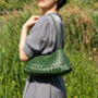 Hand Woven Vegan Leather Shoulder Bag, thumbnail 2 of 12