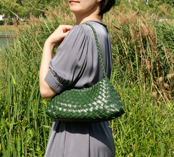 Hand Woven Vegan Leather Shoulder Bag, 2 of 12