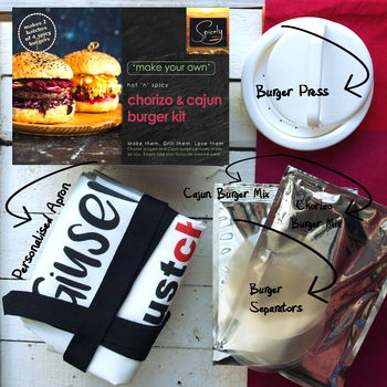 Spicy Burger Kit With Personalised Apron, 2 of 5