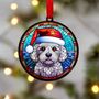 Bichon Frise In Santa Hat Suncatcher Decoration, thumbnail 1 of 6