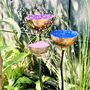 Set Of Three Colour Coated Copper Cup Rain Catchers – Pink, Blue, Lilac, thumbnail 1 of 5