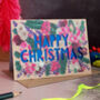 Neon Floral Papercut Christmas Card Five Pack, thumbnail 11 of 11
