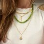 Agate Green Moss Natural Stone Beaded Necklace, thumbnail 3 of 4