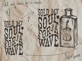 Hoy Sold My Soul T Shirt Natural / Sandy Wax, 4 of 4