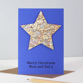 Personalised Map Location Star Christmas Card, 2 of 4