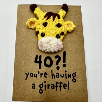 Personalised Age Giraffe Crochet Birthday Card Handmade, 5 of 11