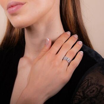 Blue Topaz 925 Sterling Silver Square Ring, 2 of 3