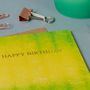 Yellow And Green Watercolour Happy Birthday Card, thumbnail 2 of 2
