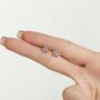 Sterling Silver Moonstone Snowflake Stud Earrings, thumbnail 2 of 11