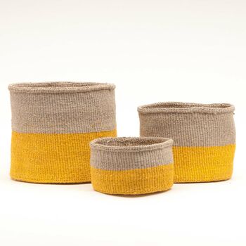 Yellow And Grey Duo Colour Block Basket, 2 of 9