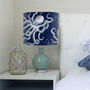 Octopus Lamp Shade, Random White On Blue, thumbnail 2 of 9