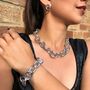 Sterling Silver Chunky Interlinking Oval Necklace, thumbnail 6 of 7