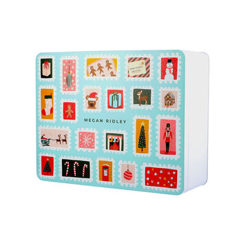 Personalised Christmas Stamps Xl Gift Storage Tin, 4 of 9
