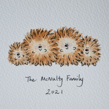 Personalised Hedgehog Family Handmade Card, 5 of 7