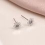 Tiny Sterling Silver Cz Daisy Flower Stud Earrings, thumbnail 2 of 11