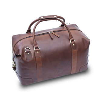 Personalised Luxury Brown Colombian Leather Holdall, 5 of 11