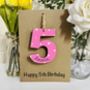 Personalised 5th Birthday No. Five Wooden Keepsake Card, thumbnail 2 of 5