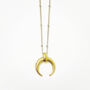 Moon Crescent Necklace Sterling Silver And Gold Vermeil, thumbnail 2 of 3
