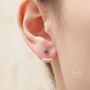Prong Set Mystic Black Cz Stud Earrings, thumbnail 7 of 12