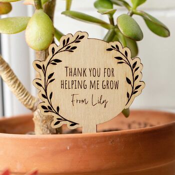 Personalised Thank You For Helping Me Grow Plant Tag, 4 of 8