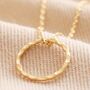 Hammered Halo Pendant Necklace In Gold Plating, thumbnail 3 of 6