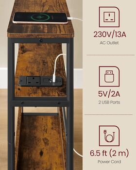 Slim Side Table Charging Station Rack, 5 of 8